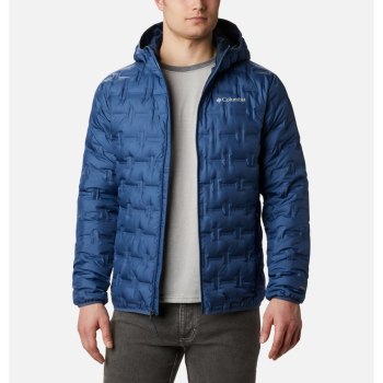 Columbia Delta Ridge Down Hooded, Chamarras Azules Para Hombre | 037961-HUF